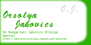 orsolya jakovics business card